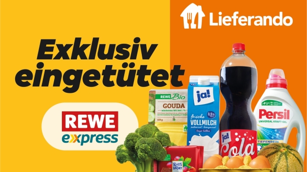 Rewe und Lieferando liefern gemeinsam Lebensmittel - Quelle: Lieferando